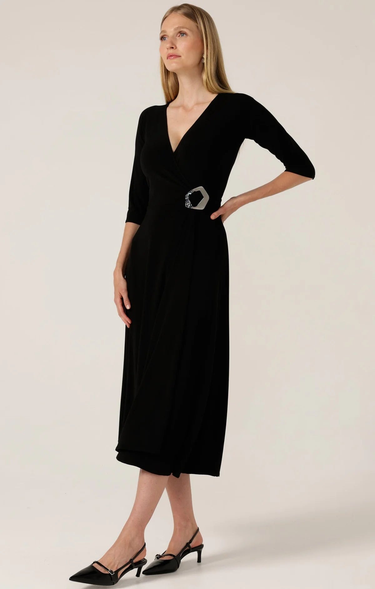 Sacha Drake 3/4 Slv Wrap Dress