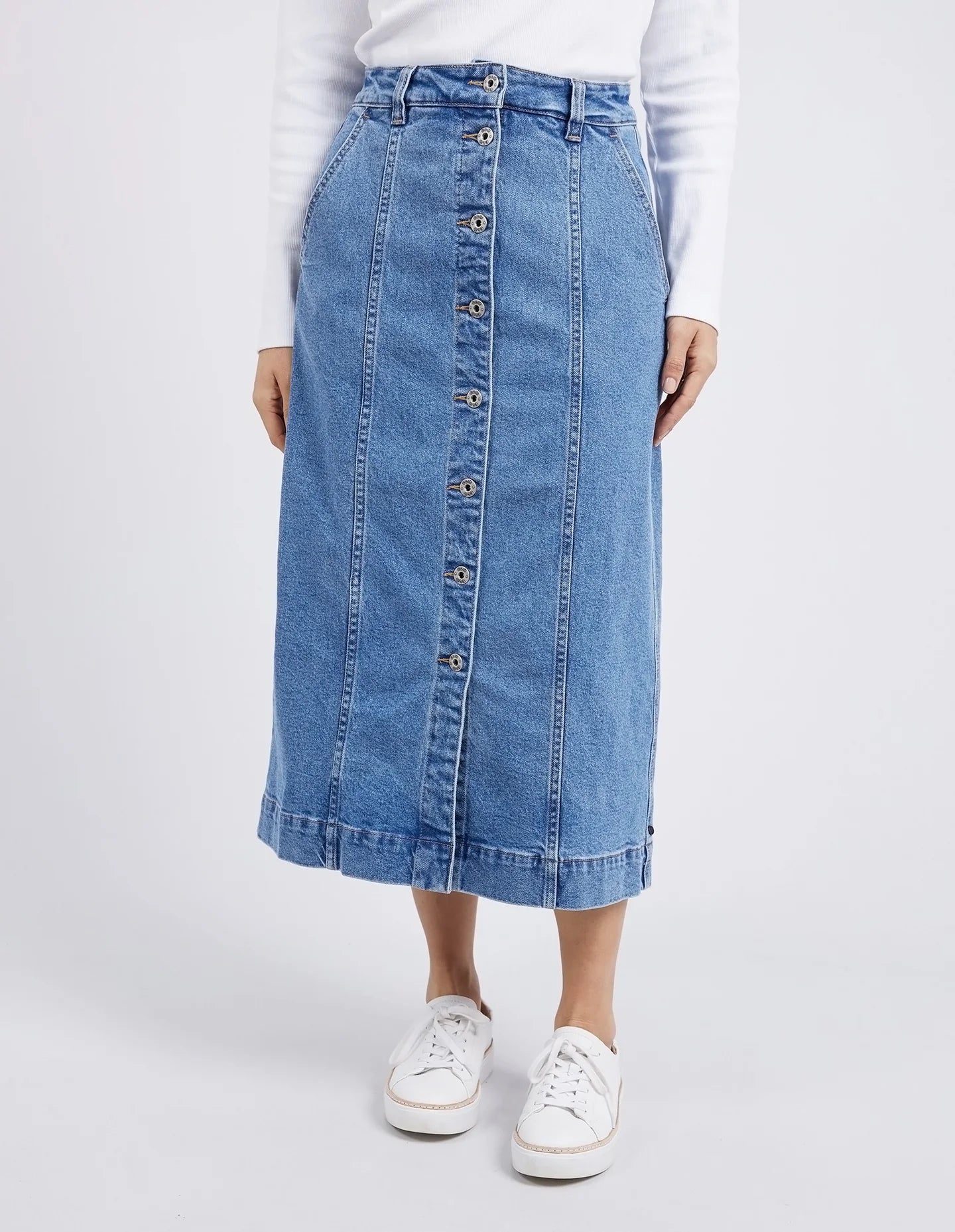 Elm Florence Button Thru Denim Skirt