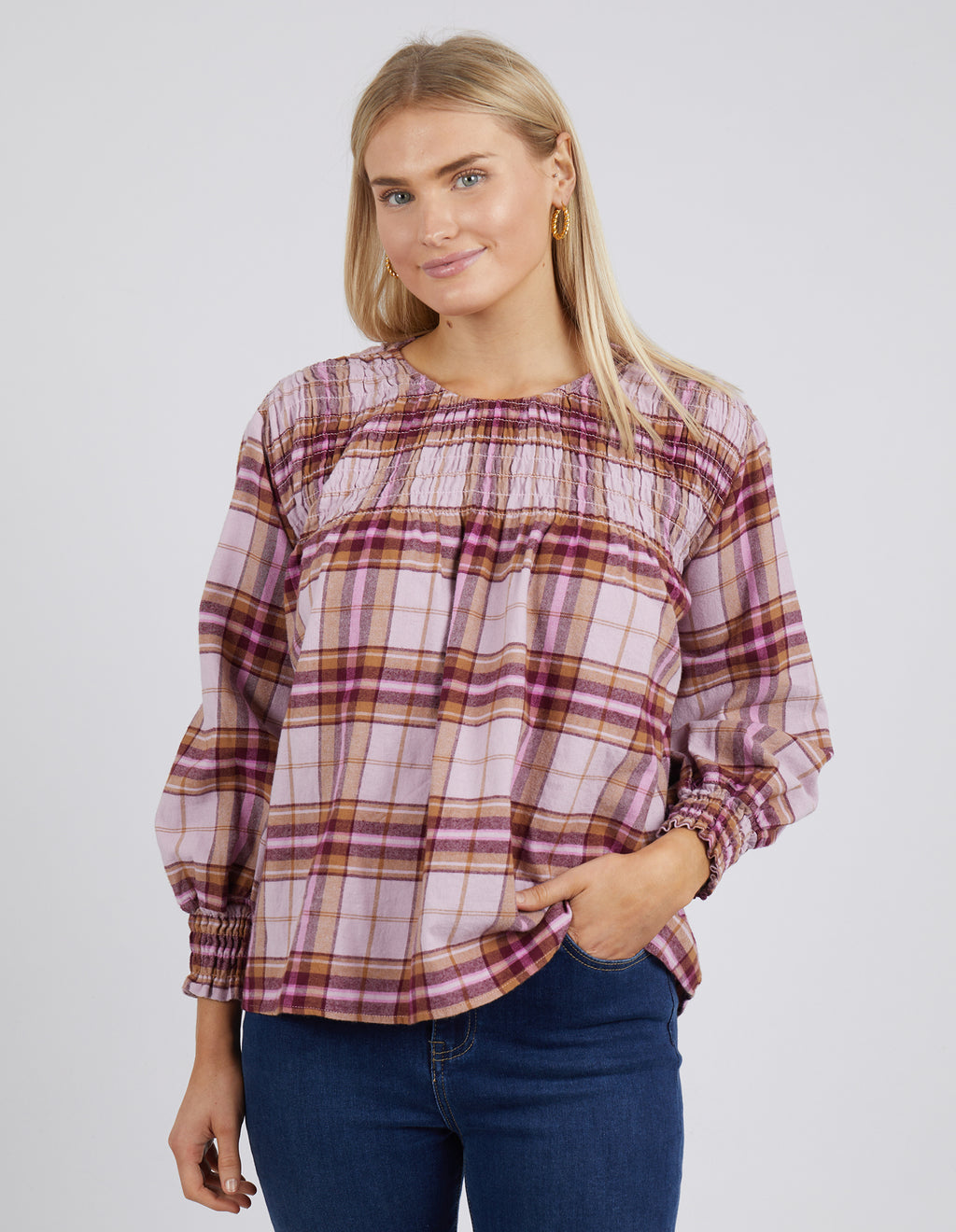 Elm Harriet Check Blouse